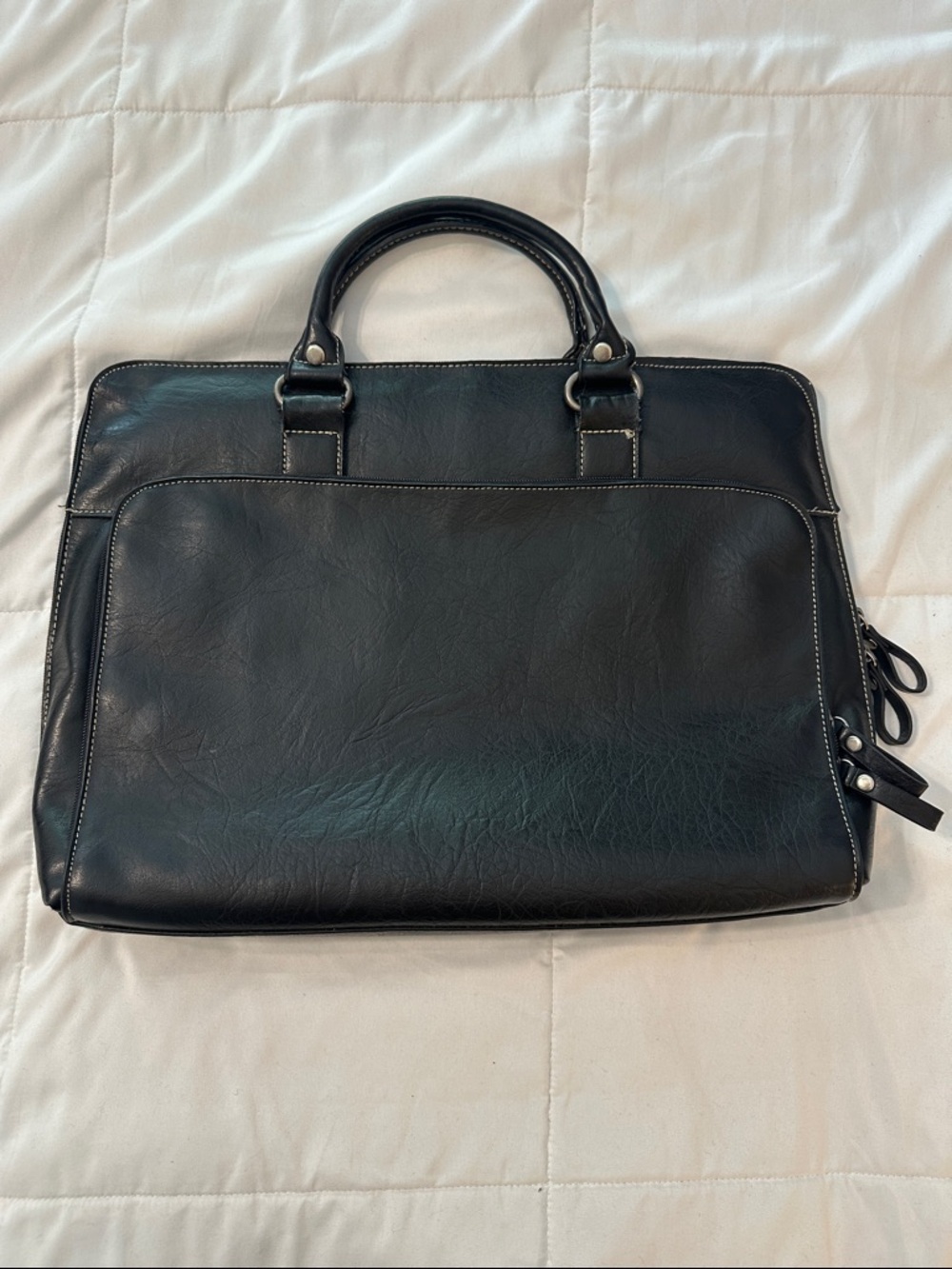 NWOT Bueno Black Faux Leather Laptop Bag for Women